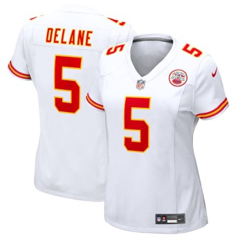Women's Kansas City Chiefs #5 Mansoor Delane Nike White 2026 NFL Draft Game Jersey Women's Kansas City Chiefs #5 Mansoor Delane Nike White 2026 NFL Draft Game Jersey