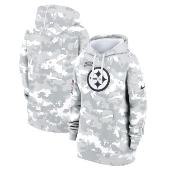 Women's Pittsburgh Steelers Arctic Camo 2024 Salute To Service Club Fleece Pullover Hoodie Women's Pittsburgh Steelers Arctic Camo 2024 Salute To Service Club Fleece Pullover Hoodie