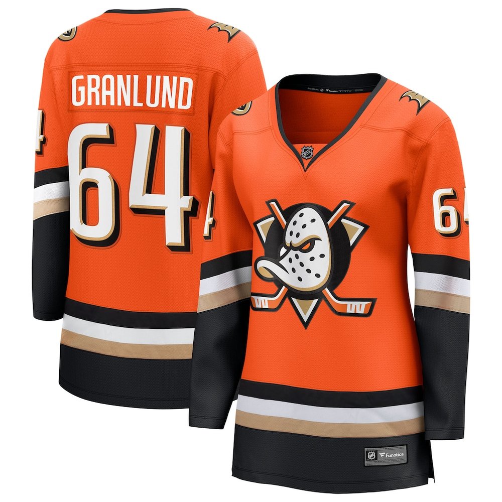 Women's Anaheim Ducks #64 Mikael Granlund Orange Home Player Jersey