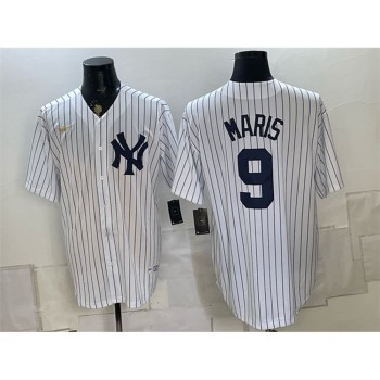 Men's New York Yankees #9 Roger Maris White Home Cool Base Stitched Baseball Jersey Men's New York Yankees #9 Roger Maris White Home Cool Base Stitched Baseball Jersey