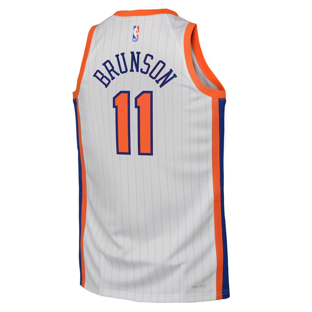 Youth New York Knicks Jalen Brunson White 2024/25 Swingman Player Jersey - City Edition
