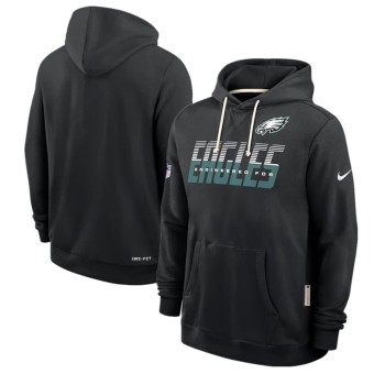 Men's Philadelphia Eagles Black Sideline Standard Issue Top Prospect Dri-FIT Hoodie Men's Philadelphia Eagles Black Sideline Standard Issue Top Prospect Dri-FIT Hoodie