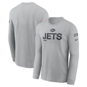Men's New York Jets Gray 2024 Salute To Service Long Sleeve T-Shirt Men's New York Jets Gray 2024 Salute To Service Long Sleeve T-Shirt