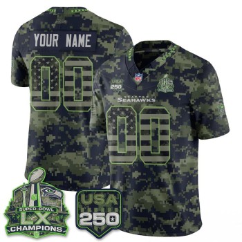 Youth Seattle Seahawks Camo 2026 Salute to Service Edition Vapor F.U.S.E. Limited Custom Jersey Youth Seattle Seahawks Camo 2026 Salute to Service Edition Vapor F.U.S.E. Limited Custom Jersey