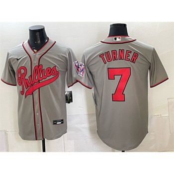 Youth Philadelphia Phillies #7 Trea Turner Gray 2026 Field of Dreams Stadium Jersey Youth Philadelphia Phillies #7 Trea Turner Gray 2026 Field of Dreams Stadium Jersey