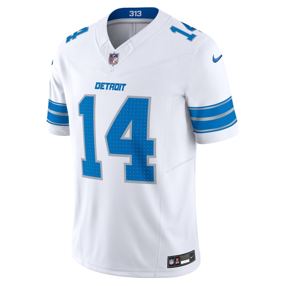 Men's Detroit Lions #14 Amon-Ra St. Brown White Vapor F.U.S.E. Limited Jersey Men's Detroit Lions #14 Amon-Ra St. Brown White Vapor F.U.S.E. Limited Jersey