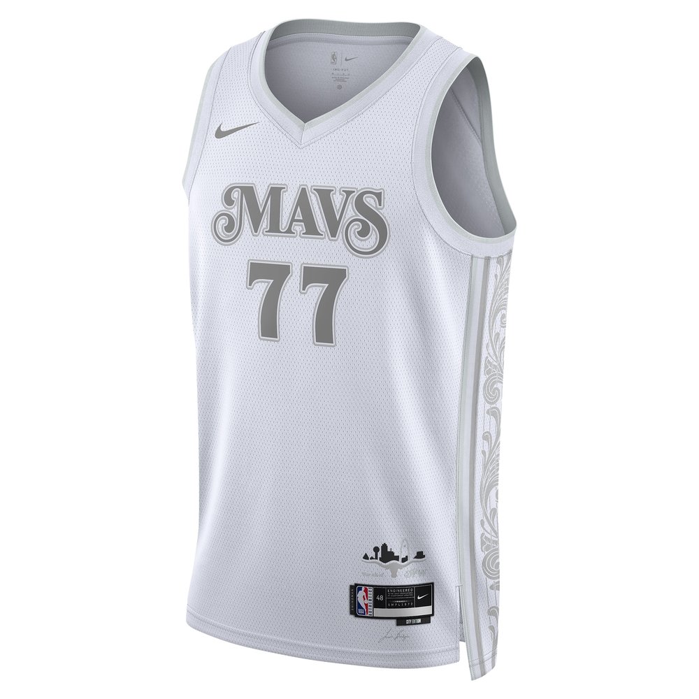 Youth Dallas Mavericks #77 Luka Doncic White 2024/25 Swingman Player City Edition Jersey