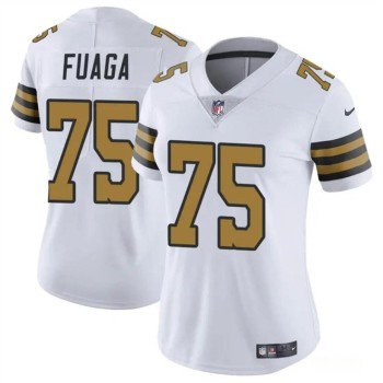 Women's New Orleans Saints #75 Taliese Fuaga White 2024 Draft Color Rush Stitched Game Jersey(Run Small) Women's New Orleans Saints #75 Taliese Fuaga White 2024 Draft Color Rush Stitched Game Jersey(Run Small)