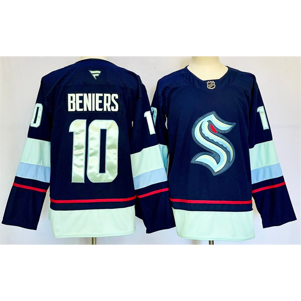 Youth Seattle Kraken #10 Matty Beniers Navy 2024-25 Home Stitched Hockey Jersey