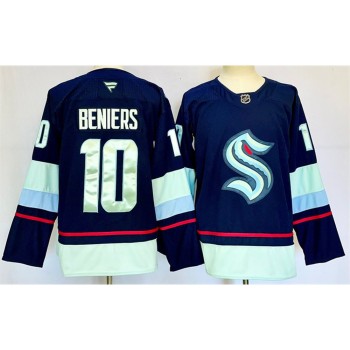 Youth Seattle Kraken #10 Matty Beniers Navy 2024-25 Home Stitched Hockey Jersey