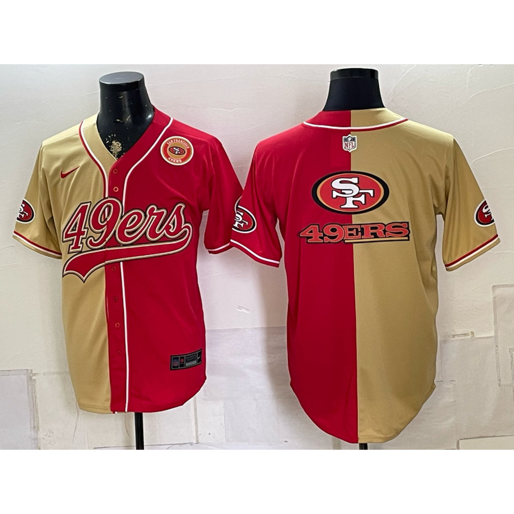 Youth San Francisco 49ers Red Split Cool Base Stitched Baseball Jersey