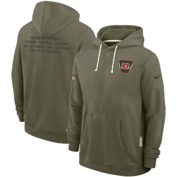 Men's Cincinnati Bengals Olive 2025 Salute to Service Pullover Hoodie Men's Cincinnati Bengals Olive 2025 Salute to Service Pullover Hoodie