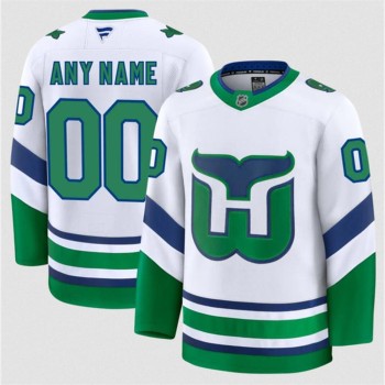 Youth Carolina Hurricanes Custom White 2024-25 Throwback Stitched Hockey Jersey Youth Carolina Hurricanes Custom White 2024-25 Throwback Stitched Hockey Jersey