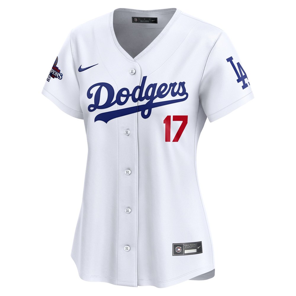 Women's Los Angeles Dodgers #17 Shohei Ohtani White 2024 World Series Champions Home Limited Player Jersey