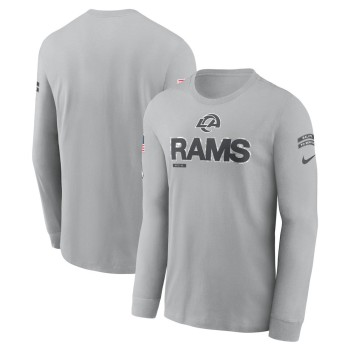Men's Los Angeles Rams Gray 2024 Salute To Service Long Sleeve T-Shirt Men's Los Angeles Rams Gray 2024 Salute To Service Long Sleeve T-Shirt