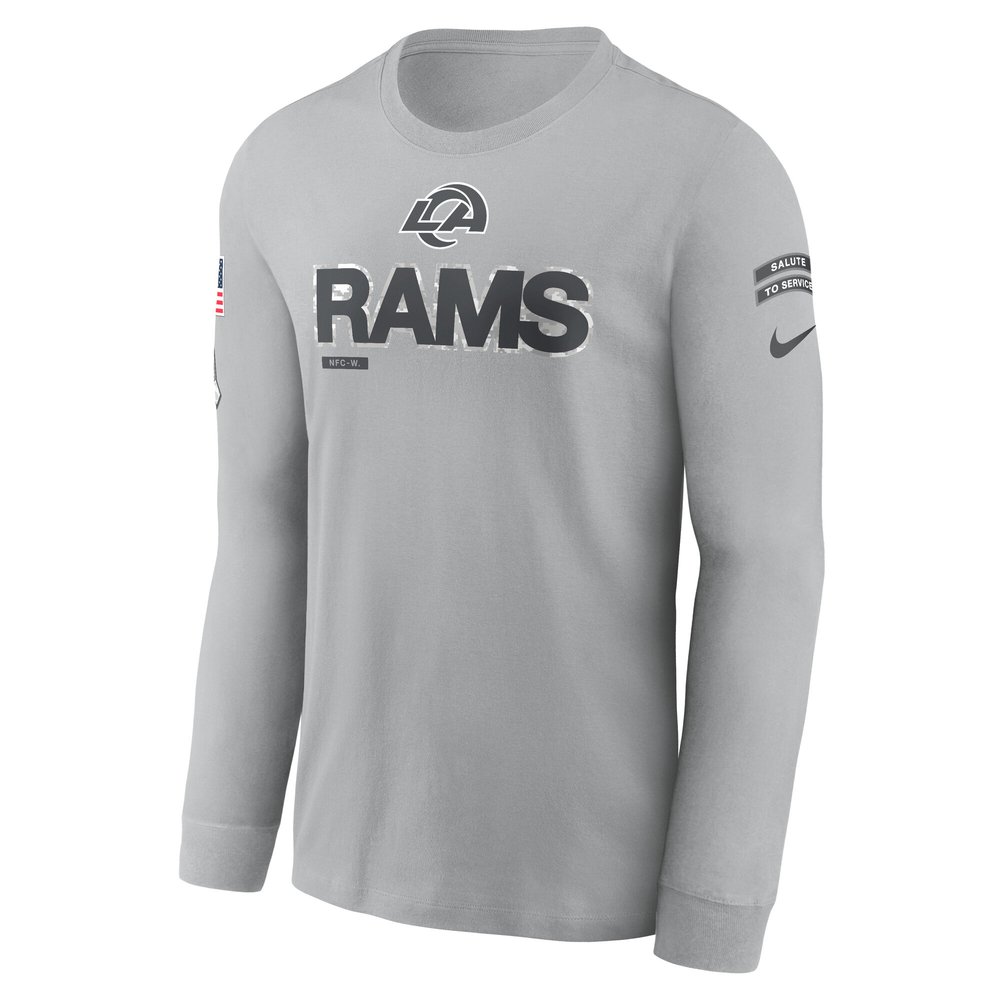 Men's Los Angeles Rams Gray 2024 Salute To Service Long Sleeve T-Shirt