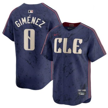 Youth Cleveland Guardians #0 Andres Gimenez Navy 2024 City Connect Limited Stitched Baseball Jersey Youth Cleveland Guardians #0 Andres Gimenez Navy 2024 City Connect Limited Stitched Baseball Jersey