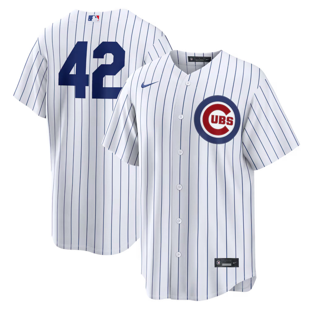 Men's Chicago Cubs #42 Jackie Robinson Nike White Home 2026 Jackie Robinson Day Replica Jersey Men's Chicago Cubs #42 Jackie Robinson Nike White Home 2026 Jackie Robinson Day Replica Jersey