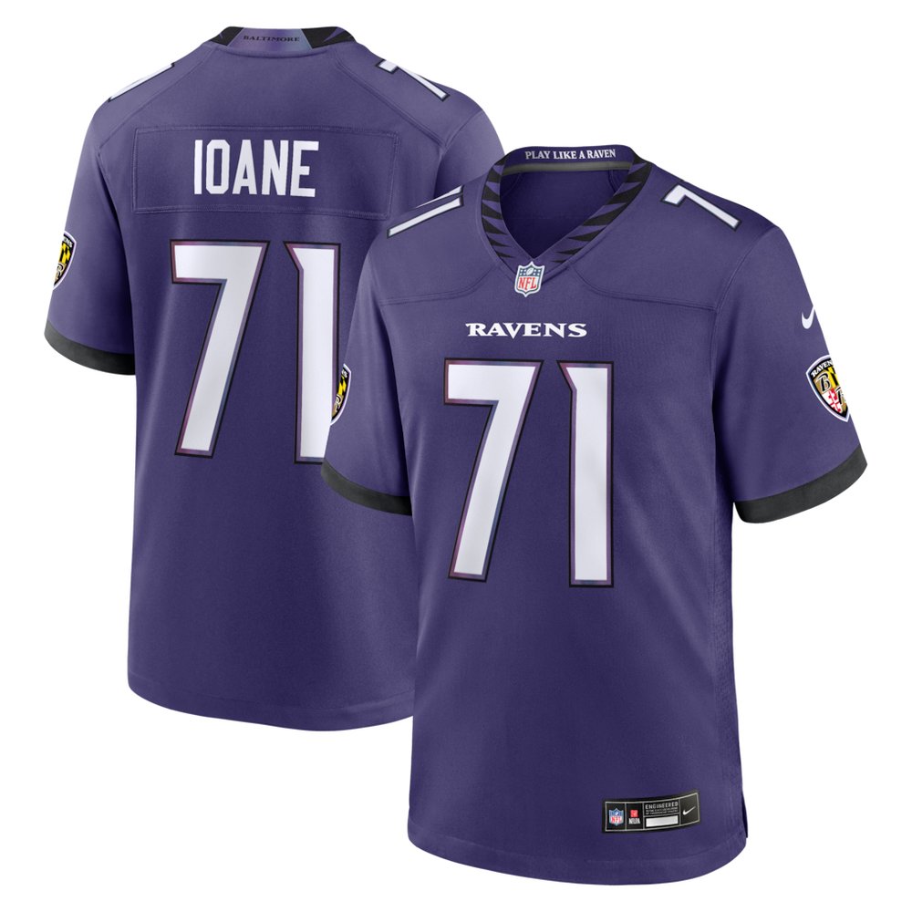 Men's Baltimore Ravens #71 Olaivavega Ioane Purple 2026 NFL Draft Game Jersey Men's Baltimore Ravens #71 Olaivavega Ioane Purple 2026 NFL Draft Game Jersey