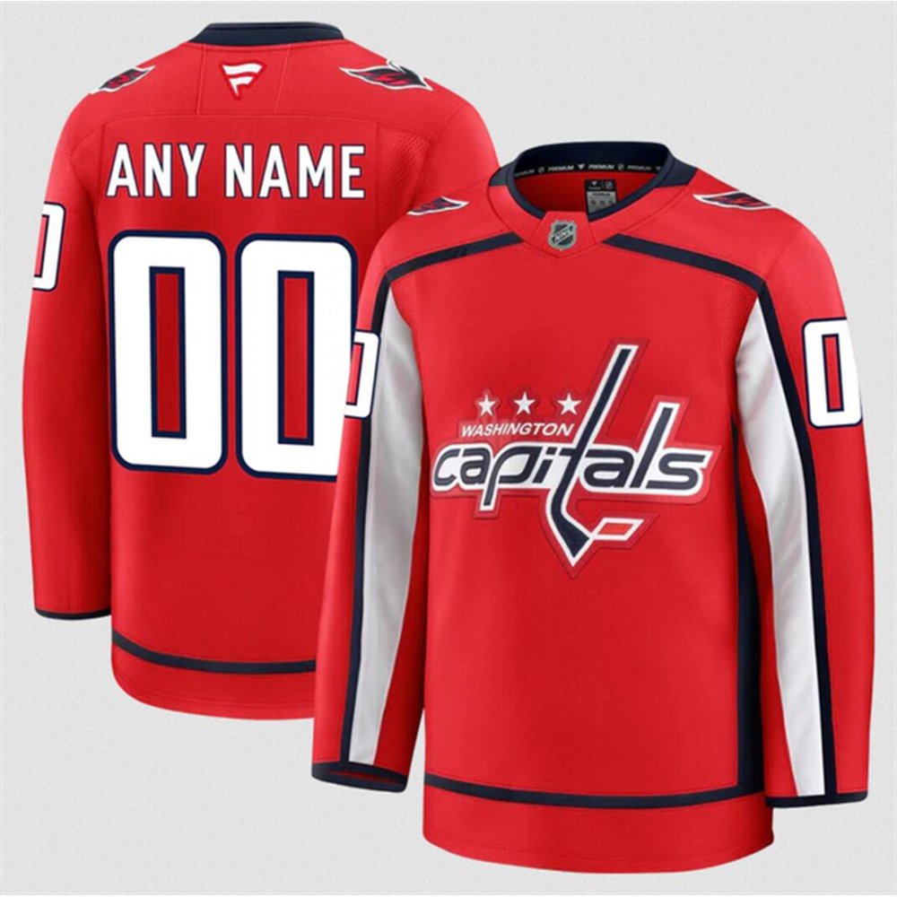 Youth Washington Capitals Custom Red 2024-25 Home Stitched Hockey Jersey