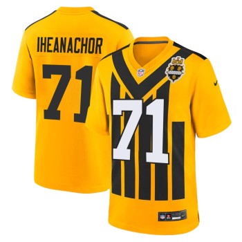 Men's Pittsburgh Steelers #71 Max Iheanachor Gold 2026 NFL Draft Game Jersey Men's Pittsburgh Steelers #71 Max Iheanachor Gold 2026 NFL Draft Game Jersey