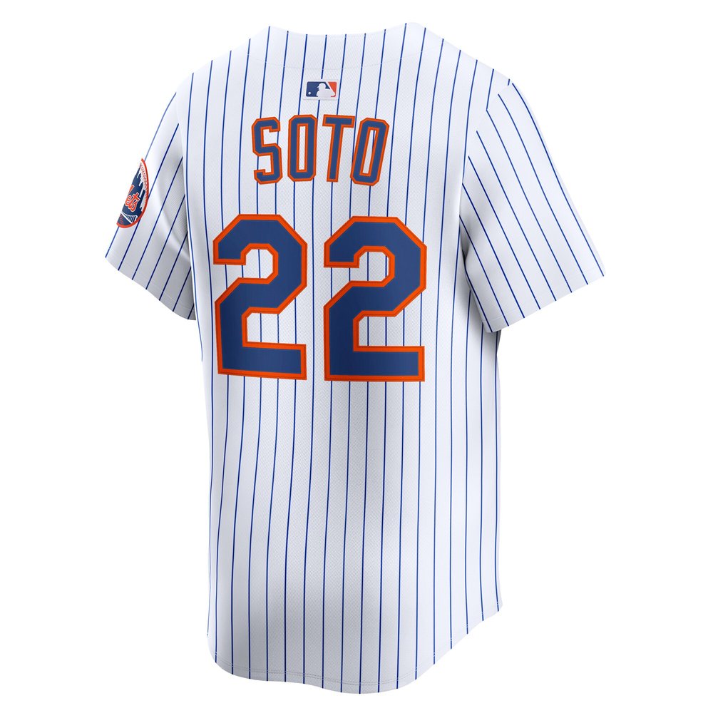 Men's New York Mets #22 Juan Soto White Home Limited Player Jersey Men's New York Mets #22 Juan Soto White Home Limited Player Jersey