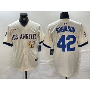 Men's Los Angeles Dodgers #42 Jackie Robinson Cream Stitched Baseball Jersey Men's Los Angeles Dodgers #42 Jackie Robinson Cream Stitched Baseball Jersey