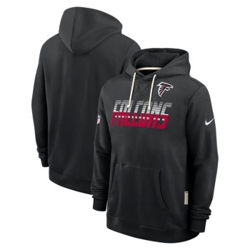 Men's Atlanta Falcons Black Sideline Standard Issue Top Prospect Dri-FIT Hoodie Men's Atlanta Falcons Black Sideline Standard Issue Top Prospect Dri-FIT Hoodie